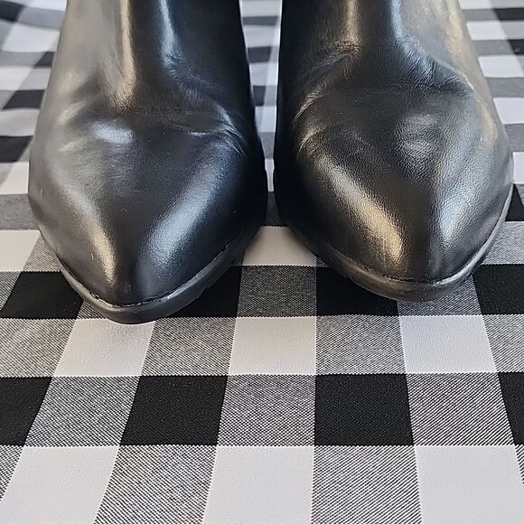 Anne Klein Black Leather Upper Pointed Chelsey I~flex ankle boot Stylish Strap - Picture 7 of 16